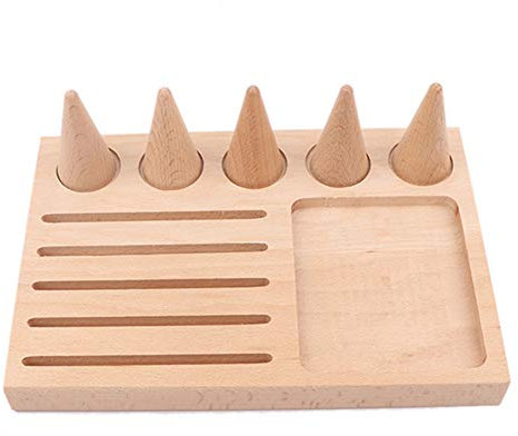 Aufbewahrungsbox für Schmuck, mit 5 Ringen, aus Holz, für Schmuck, Ring, Ausstellung, Aufbewahrungsbox