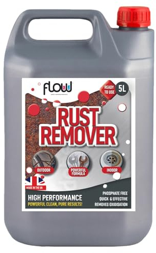 Flow Rust Remover Solution/Spray/Liquid | Removes Rust Back To Bare Metal | Water Soluble Not Phosphoric Acid (5 Litre)