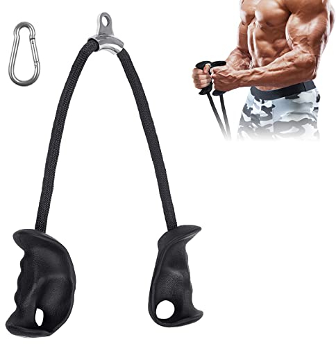 DASKING Cuerda ergonómica para tríceps, Cuerda para tríceps LAT Pulldown Cable Machine Attachments, empuñadura de Goma Antideslizante para Ejercicios tríceps, Entrenamiento Muscular Home Gym Fitness