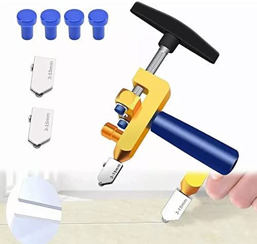 Nimomo Tagliavetro Tagliapiastrelle Manuale, 2 In 1 Utensili Manuali Per Tagliapiastrelle Taglia Piastrelle Apriscatole Con Rompivetro, 3-15mm Taglia Vetro A Mano Per Taglio Vetro/Specchio/Piastrelle