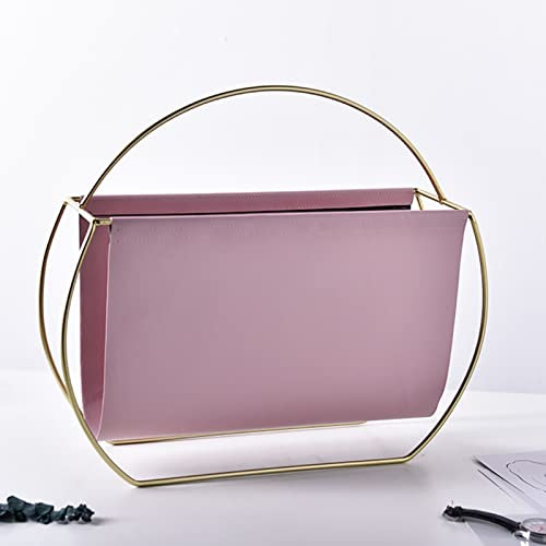 LIDCOM Prospektständer/Prospekthalter Ständer Modern Magazinständer Mit Handgriff, Stilvoll Tragbar Katalog-Literatur-Halter, Broschüre Organizer Tasche Für Zuhause Büro (Color : Color 3)