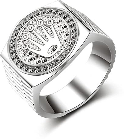 YAHOYA Hip-Hop Kronenring Paar vergoldeter Ring Schmuck Männer dominierender Kronenring