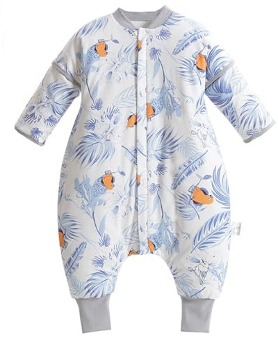 Chilsuessy Baby Schlafsäcke abnehmbar Ärmel Winter kinder Schlafsack mit Füßen, 2.5 Tog ganzjahres Schlafsack Junge Mädchen unisex Overall Schlafanzug, Regenwald, 90/Baby Höhe 90-100cm