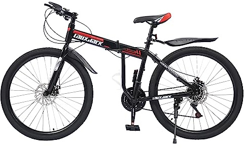 Bicicleta de montaña de 26 pulgadas, bicicleta plegable para adultos, freno de disco, acero al carbono, 21 velocidades, bicicletas de montaña para niños, niñas, mujeres y hombres