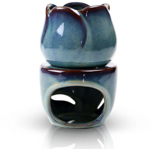 Bruciatore di oli essenziali in ceramica, diffusore di aromi, cucchiaino inclusi, per aromaterapia, decorazione domestica, regalo di compleanno