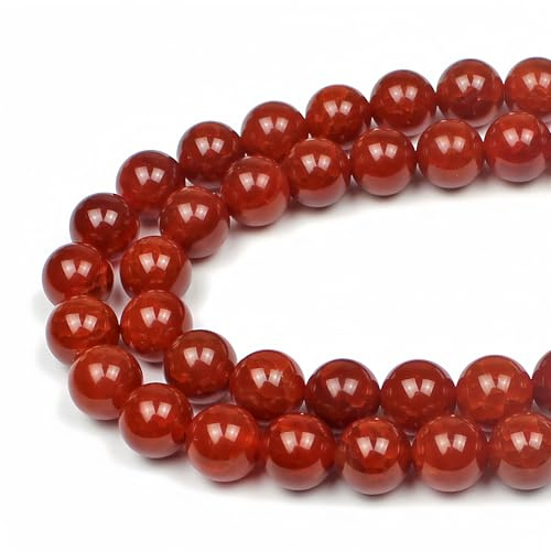 MJDCB Natural Round Stone Beads 6mm Red Dragon Vein Agate Loose Gemstone Beads for Jewelry Making Bracelet Necklace 60pcs