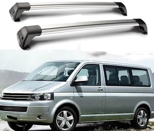 Autodachträger Querträger Top Gepäckträger Kreuzschienen Dachträger Dachgepäckträger Aluminium Relingträger Tragkraft Dachboxen für VW California Transporter Shuttle T5 T6 2015+, Außenbereich Zubehör