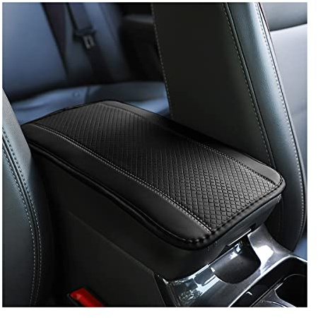 Adunsiaoto Universelles Auto-Armlehnenkissen, Leder Armlehnenkissen für Autos, Armlehnen Polster Auto Komfortabler Bezug für die Mittelkonsole,für Autos(Schwarzgrau)