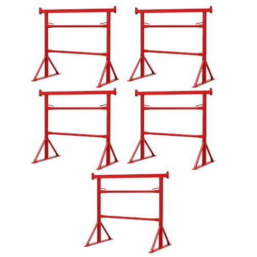 5X Builders Trestles Size.3 Adjustable Steel Stands 1.0m-1.8m