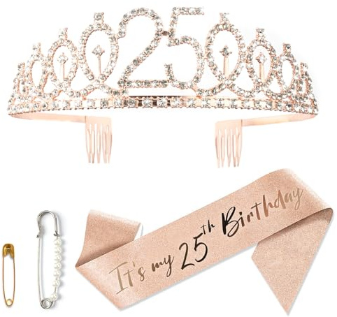 25 Anni Corona Compleanno E Fascia Compleanno, per Feste di Compleannos