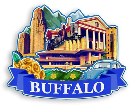 Quwsne Kühlschrankmagnet Buffalo New York USA Kühlschrankmagnet Stadt Reise Souvenirs Touristengeschenke 3D klassische Sehenswürdigkeiten handgefertigt Handwerk Heimdekoration -1073, QS-WC-1073