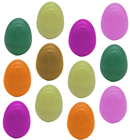 VICASKY Osterdekorationen 12 Stück Leere Ostereier Aus Kunststoff Glattes Aussehen Für Kinderspielzeug Zufällige Farbe