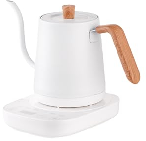 BEALIFE Hervidor eléctrico de acero inoxidable 304, cuello de cisne para restaurante, hervidor de té eléctrico, cuello de cisne eléctrico de Metal, olla blanca