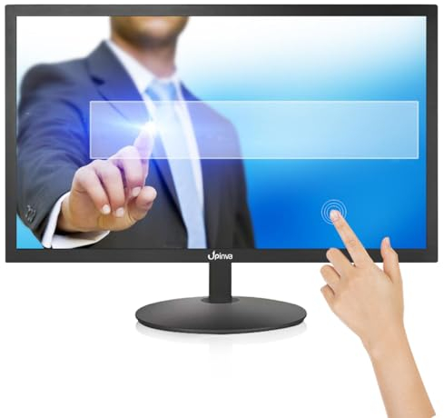 Upinva 22 Zoll Berührung Bildschirm Anzeige CCTV Monitor mit HDMI BNC VGA AV USB Multifunktionseingang Sicherheitsüberwachung 1920x1080 Full HD Eingebauter Lautsprecher Touchscreen LCD Monitore