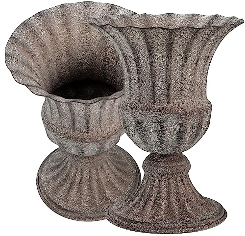 Luxshiny 2 Stück Blumenhalter im Retro Stil aus Eisen mit Stabiler Basis Praktischer Friedhofsblumenvase für Trocken und Seidenblumen Friedhöfen