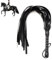 Mikiuly Fouet équestre,Fouet en Cuir Frangé,Cravache d'équitation,Fouet Souple pour Équitation,avec Poignée de Cuir Anti-dérapage,Cravache en Faux Cuir pour L'équitation,Noir