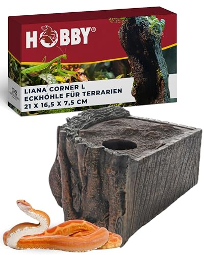 Hobby Terraristik Liana Corner L I 21 x 16,5 x 7,5 cm I naturnahe Versteckmöglichkeit für Reptilien und Amphibien I Rückzugsort für Terrarientiere I dekorative Versteckhöhle für Terrarien