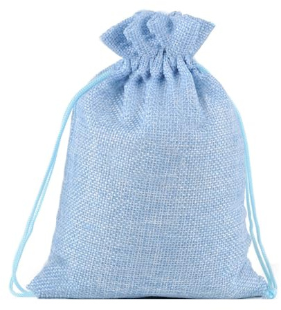 Adventskalender 2025,24 Stück 13x18 cm Jutesäckchen, Jute Beutel mit Kordelzug, Leinen-Säckchen Sackleinen Taschen, Klein Geschenksäckchen für Schmuck DIY Handwerk Hochzeit Party Weihnachte (Blau)