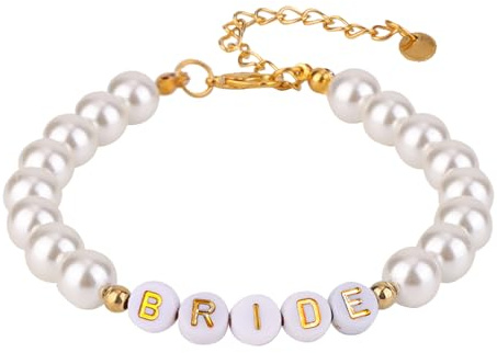 Pulsera Dama de Honor, Pulsera de Perlas para Novias Pulsera con Cuentas de Perlas Joyas para Futuras Novias Regalo de Pulsera de Amistad para Bodas