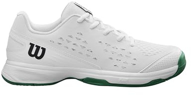 WILSON Rush Pro L Junior Tennis Shoe - White/Bosphorus, Size 5.5 US