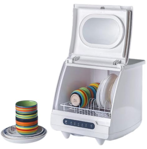 Mini Lave-Vaisselle de Table Portable, Mini Lave-Vaisselle Automatique Intelligent, Lave-Vaisselle en Un clic de Petite Taille, Lave-Vaisselle de Table pour Appartement de Restaurant Familial