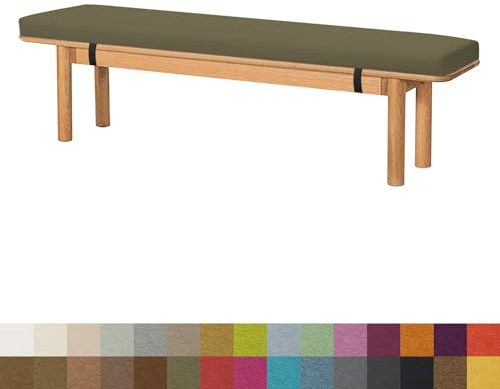 Bankkissen für den Außenbereich, 110 x 45 x 5 cm, dickes, rechteckiges Sitzkissen für Garten, Terrasse, Möbel, Dunkelgrau, ideal für Veranda, Schaukel, Rasenbank, Langstuhl, weiche und bequeme