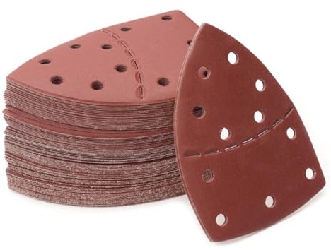Sinirttou 60 Stück Schleifpapier Dreieckschleifer,Schleifdreiecke zum Schleifen Polieren,Verschiedene Körnungen 40/80/120/180 Klett Schleifblätter Delta 105 x 152mm für Multischleifer