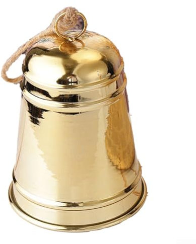 CWOQOCW Weihnachtsglocken-Anhänger aus Metall mit Hornglocke, Dekoration für Feiertage, hängende Dekorationen (Gold)