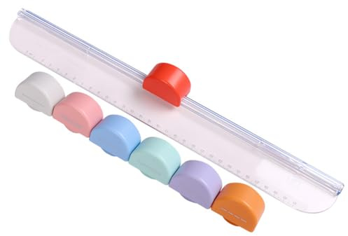 Taglierina per carta 7 in 1, formato A4, taglierina manuale, con righello laterale, strumento per tagliare carta con 7 tipi di testine di taglio intercambiabili