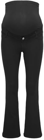Endast MATERNITY Olmrain Life Reg Push Up Flared Noos, Svart denim, M / 32L