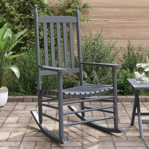 Xichuzi Schaukelstühle mit Gebogenen Sitzen 2 STK. Grau Pappelholz, Schaukelsessel, Sessel Wohnzimmer, Stillsessel, Schwingsessel, Ohrensessel, Tv Sessel, Rocking Chair, Relaxsessel - 3281589
