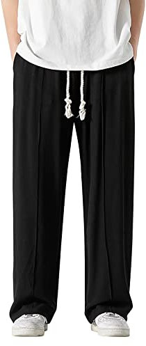CEWIFO Pantaloncini Uomo Lavoro Salopette da Pantaloni Lino Estivi Corti Ragazzo 12 Anni Wide Leg Jeans Men La di