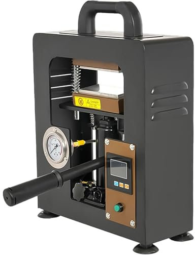 Macchina idraulica della pressa di calore, pressa manuale 10T con doppie piastre riscaldanti, pannello di controllo digitale 600W per l'estrazione di pelle PU, fiori e piante