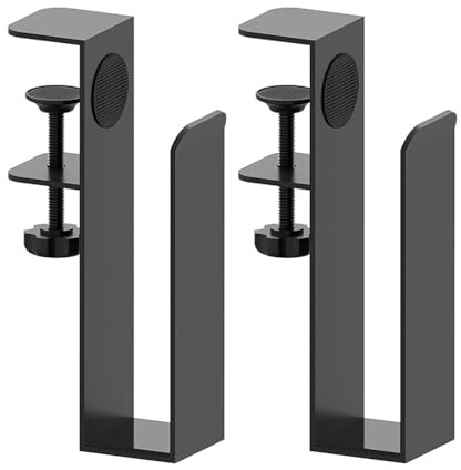 Soporte para ordenador portátil de escritorio, soporte para ordenador portátil, sin necesidad de taladrar, soporte lateral para ordenador portátil, organizador para portátil sin taladrar, soporte