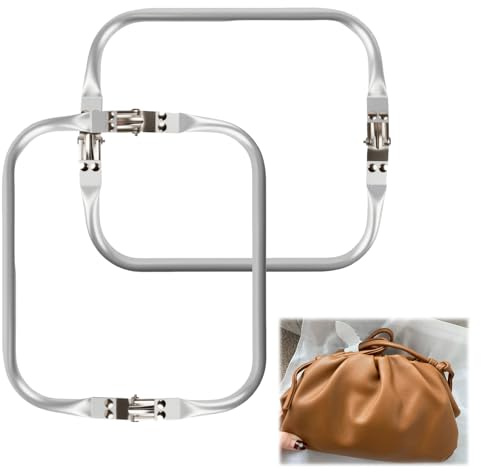 2 Piezas de Marcos de Bolsa con Cierre de Gancho y Diseño en U (20 x 9,2 cm) para DIY, Cierre de Beso en Aluminio, Asa Interior, Marco para Bolsos, Cierre Rectangular Bolso, para Crear Bolsos a Mano