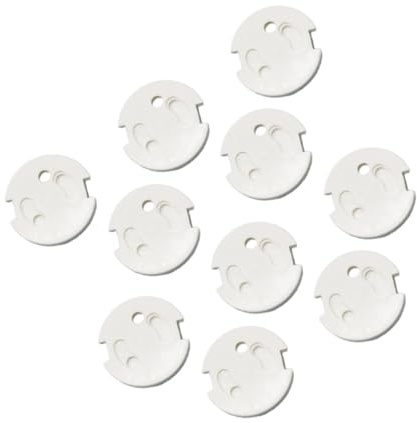 TOGEVAL 10 Pezzi Copertura per Presa Elettrica in Abs Adatta per Prese Francesi Resistente e Pratica Protegge Dai Bambini per Famiglie Ragazzo Ragazza Design Sottile e Leggero