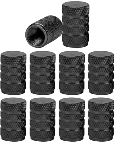 10 Pcs Tyre Valve Caps, Dust Caps for Car Tyres, Black Tire Valve Stem Caps, Durable Aluminum Tyre Dust Caps for Cars, Bike and Bicycle, Trucks, Motorcycles