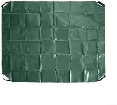 Lona impermeable para exteriores con 4 asas para uso en patio y jardín, cubiertas para colección de hojas, para caja de arena, fuego de patio y venta de garaje