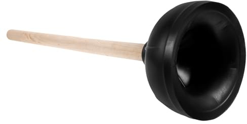 NUOBESTY Sturalavandini in Gomma Naturale Doppia Parete con Manico in Legno per WC e Lavandini, Stantuffo per Tubature Ostruite, Strumento di Pulizia per Bagno e Cucina