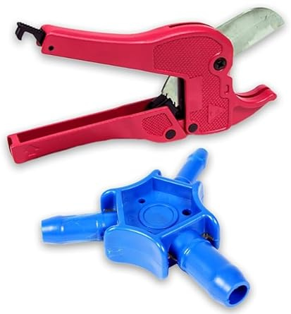 RAYAKT Set di attrezzi premium, forbici per tubi fino a 42 mm per PVC e tubi compositi multistrato + calibratore 16/20/26 mm, set tagliatubi, qualità professionale