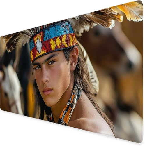 Man Gaming Mouse Pad Horse Large Mouse Mat Comfortable Mousepad with Smooth Cloth Surface, Textured Wear Resistant, Improved Precision and Speed, Mousemat 1500x800x3mm Desk Accessories for Men K7-814