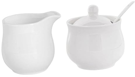 SZLIFE Ensemble Sucrier et Crémier En Céramique, Cadeau, Pot à Sucre et Pot à Crème Robustes