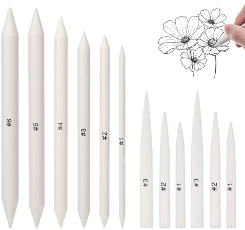 Sliverdew 12er Set Papierwischer Zeichnen, Blending Stump und Tortillion