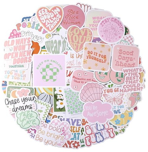 100PCS Pink Inspirational Stickers,Cute Stickers Pack for Luggage Scrapbook Skateboard Guitar Water Bottle, Gift for Teens Kids Girls