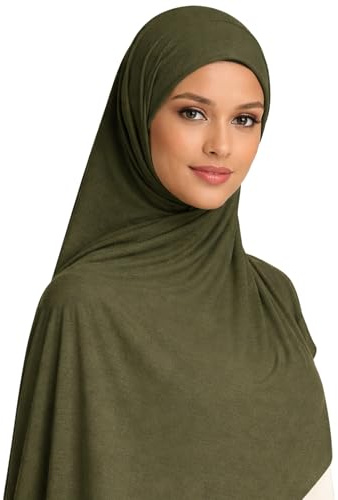 bhb 100% Baumwolle Cotton Jersey Hijab – Damen Kopftuch – Premium Qualität – 180x100 cm – Weich, Atmungsaktiv & Blickdicht