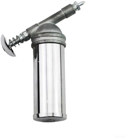 DAZZLEEX Dispensador manual de grasa 80CC Lubricador de mano con boquilla en ángulo Construcción de acero de aleación para maquinaria de automóviles Herramientas de reparación de automóviles Plata