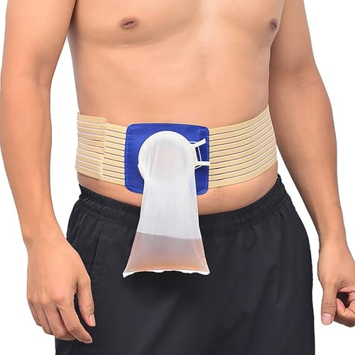 Cinturón de Ostomía para Hombres y Mujeres, Cinturón Ajustable para Colostomía, Cinturón Universal de Soporte para Estoma, Bolsas de Colostomía/Urostomía, Cuidados Postoperatorios(Beige)