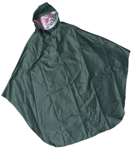 Healeved Poncho Antipioggia Verde Unisex per Bicicletta e Sedia a Rotelle Oxford con Cappuccio Ampio e Maniche, Leggero e Antivento per Attività All'aperto
