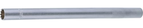 BGS 2404 | Zündkerzen-Einsatz Zwölfkant, extra lang | SW 14 mm | Antrieb Innenvierkant 10 mm (3/8) | Länge 250 mm | Ø 19 mm | Chrom-Vanadium-Stahl | verchromt | mit Rändelung