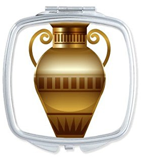 DIYthinker Das alte Ägypten Abstrakte dekorative Muster-Opfer Keramik Vase Kunst-Muster-Quadrat Compact Make-up Taschenspiegel Tragbare Nette kleine Handspiegel
